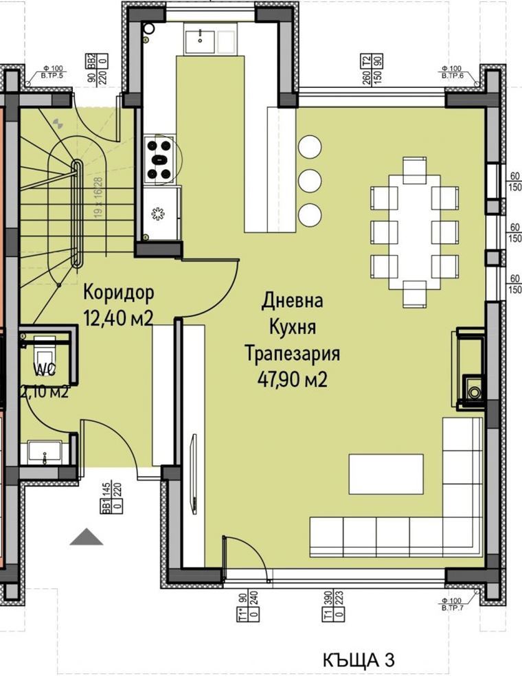 КЪЩА 261 М2 НА ТРИ ЕТАЖА И ДВОР 253 М2 БЛИЗО ДО ЕЗЕРОТО ПАНЧАРЕВО - 0