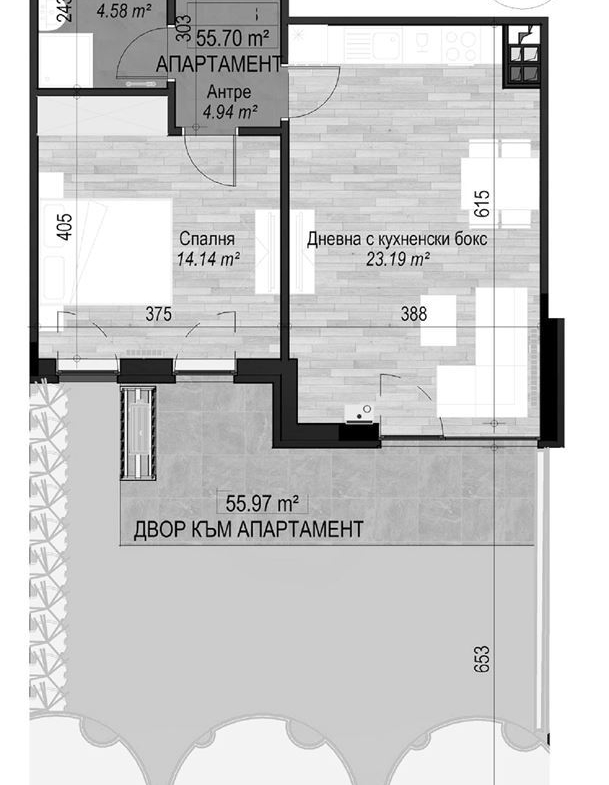 2-СТАЕН АПАРТАМЕНТ 72 М² СЪС СОБСТВЕН ДВОР - 0