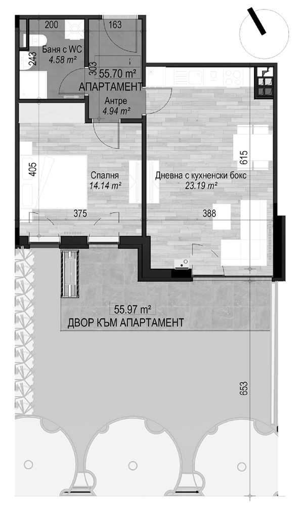 2-СТАЕН АПАРТАМЕНТ 72 М² СЪС СОБСТВЕН ДВОР - 0