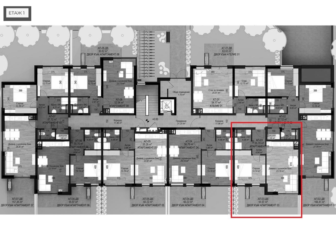 2-СТАЕН АПАРТАМЕНТ 72 М² СЪС СОБСТВЕН ДВОР - 0