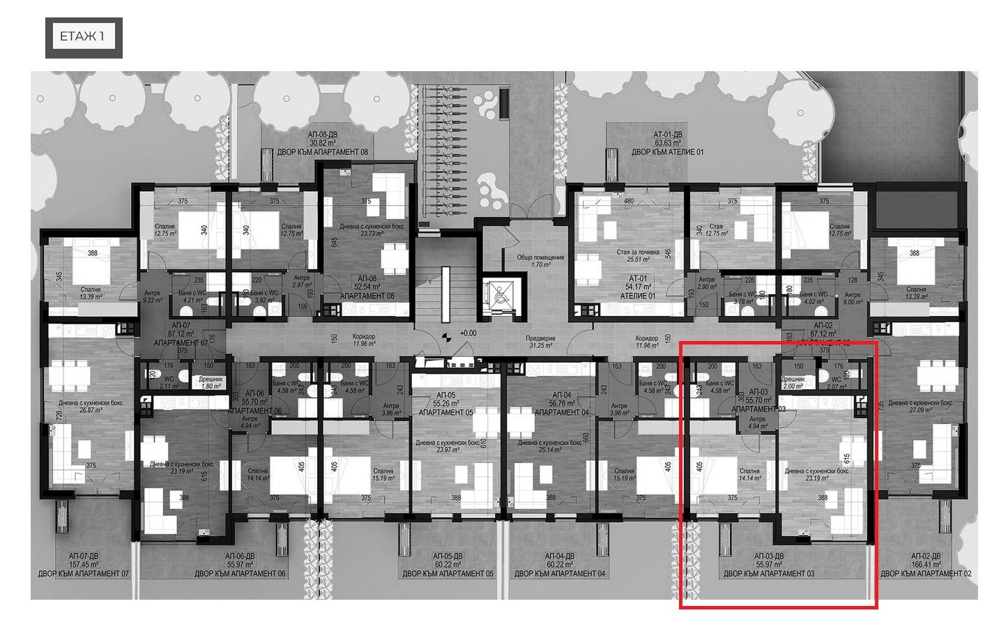 2-СТАЕН АПАРТАМЕНТ 72 М² СЪС СОБСТВЕН ДВОР - 0