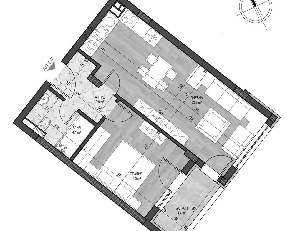 2-СТАЕН АПАРТАМЕНТ СЪС 67 М² ДО БУЛ. ТОДОР КАБЛЕЖКОВ - 0