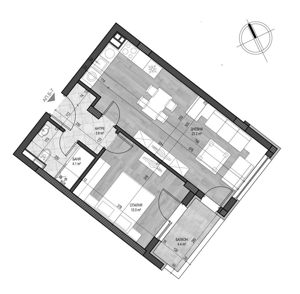 2-СТАЕН АПАРТАМЕНТ СЪС 67 М² ДО БУЛ. ТОДОР КАБЛЕЖКОВ - 0