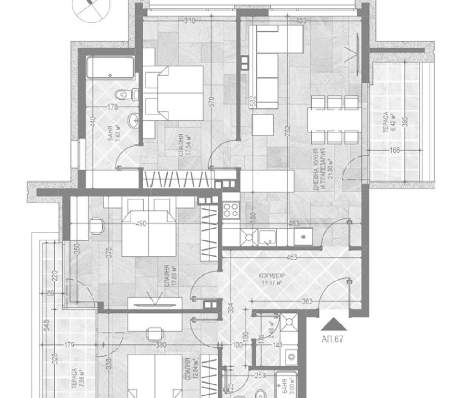 4-СТАЕН АПАРТАМЕНТ 162 М² ДО МОЛ БЪЛГАРИЯ - 0