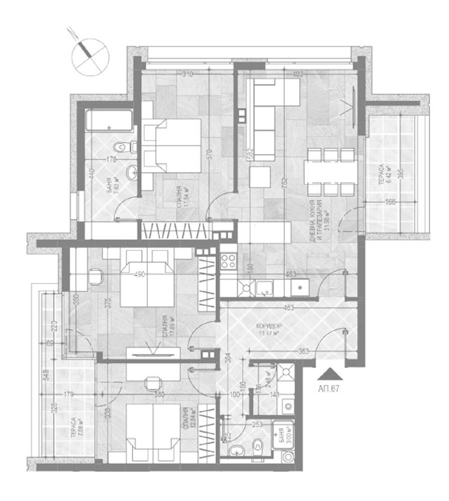 4-СТАЕН АПАРТАМЕНТ 162 М² ДО МОЛ БЪЛГАРИЯ - 0