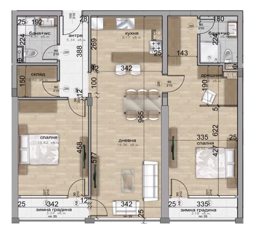 3-СТАЕН АПАРТАМЕНТ СЪС 132 М² на тиха улица в ж.к. Гоце Делчев - 0