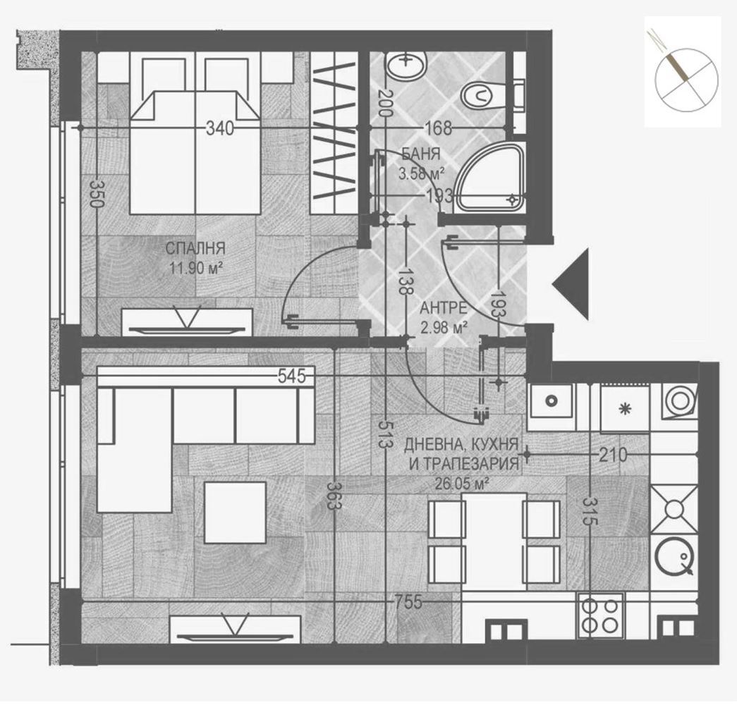 2-СТАЕН АПАРТАМЕНТ 60 М² ДО МОЛ БЪЛГАРИЯ - 0