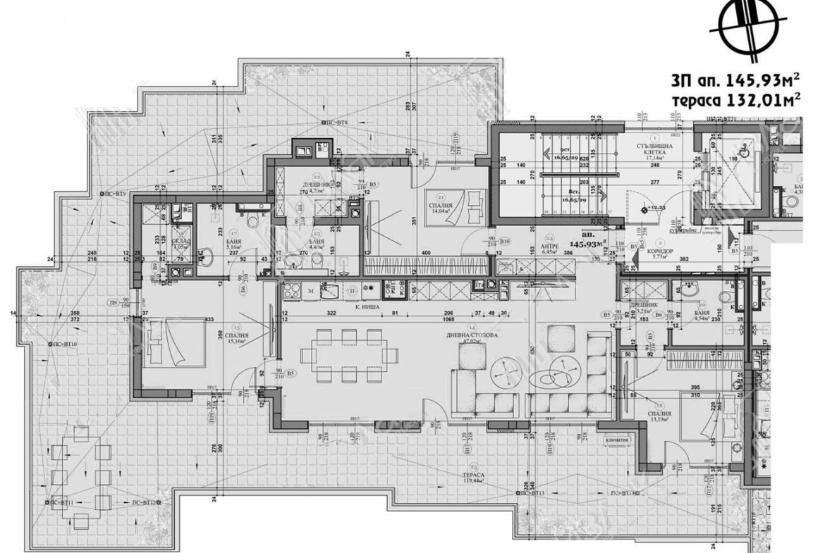 4-СТАЕН АПАРТАМЕНТ 168 М² С ПАНОРАМНА ТЕРАСА 120 М² ДО РЕЗИДЕНЦИЯ БОЯНА - 0