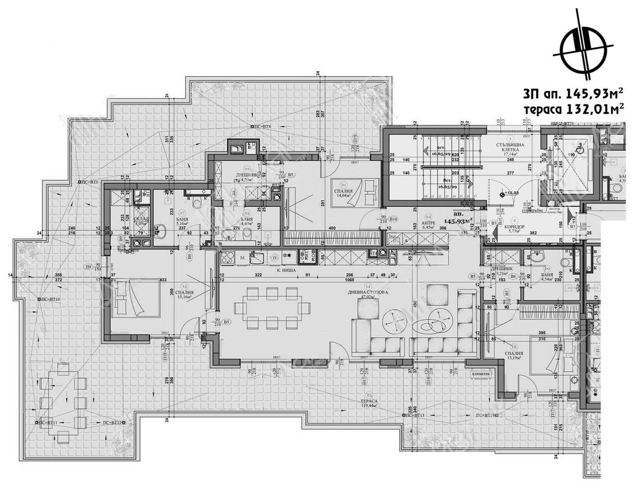 4-СТАЕН АПАРТАМЕНТ 168 М² С ПАНОРАМНА ТЕРАСА 120 М² ДО РЕЗИДЕНЦИЯ БОЯНА - 0