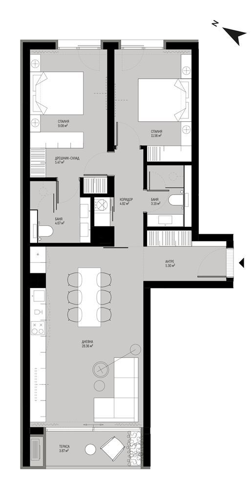 3-СТАЕН АПАРТАМЕНТ 105 М² ДО МЕТРОСТАНЦИЯ МИЗИЯ - 0