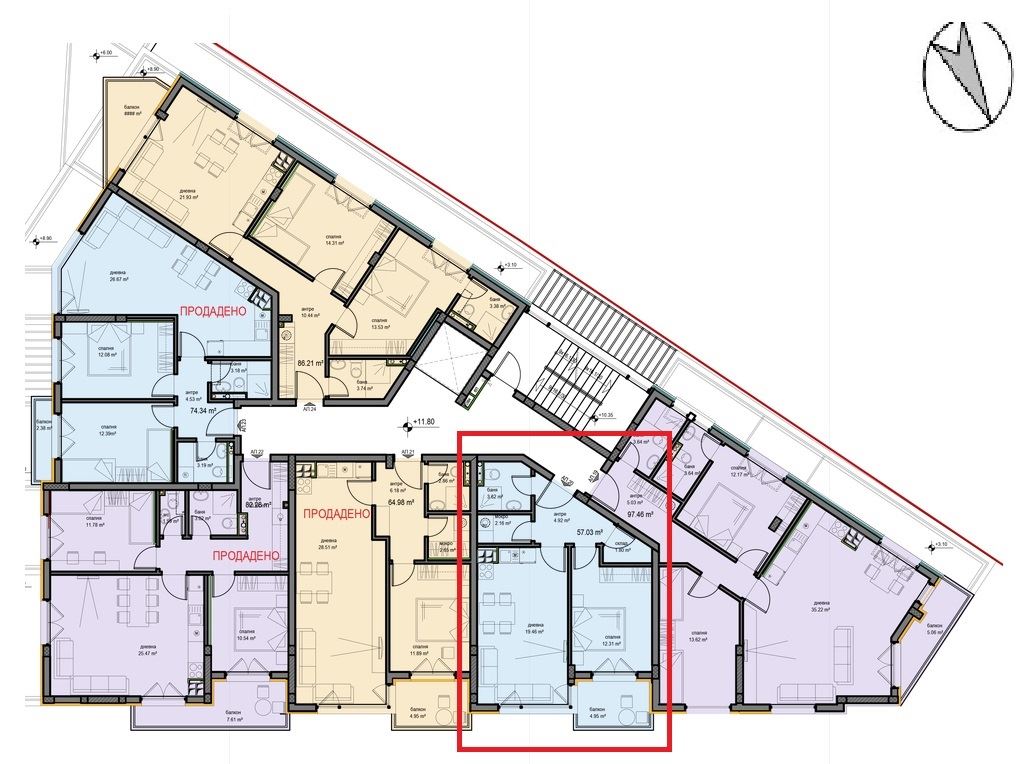 2-СТАЕН АПАРТАМЕНТ 66 М² В Ж.К. ОВЧА КУПЕЛ - 0