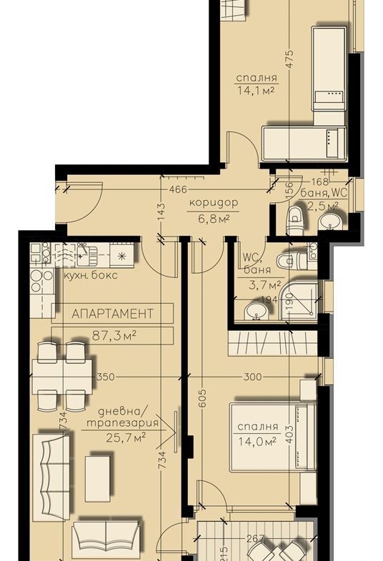 3-СТАЕН АПАРТАМЕНТ 103 М² В ПОЛИТЕ НА ВИТОША - 0