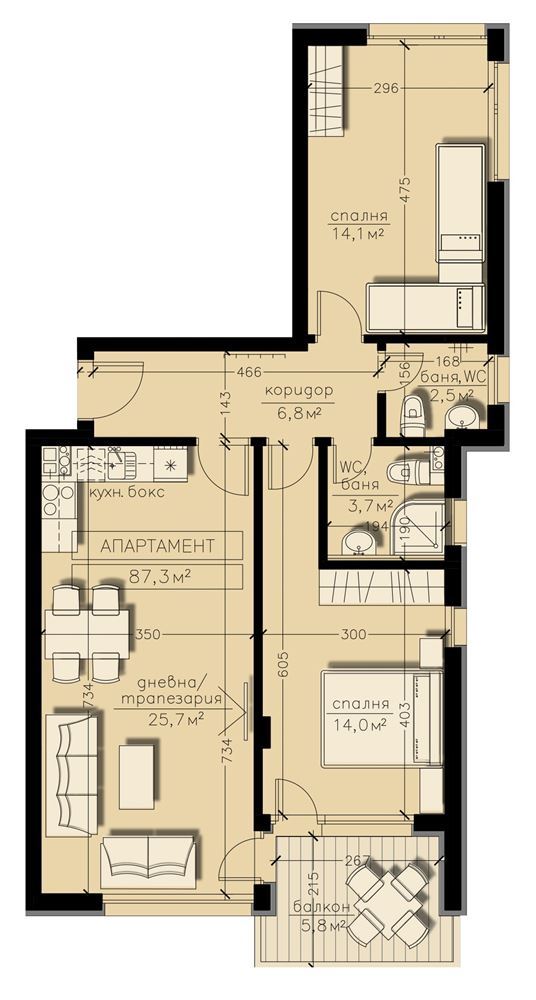 3-СТАЕН АПАРТАМЕНТ 103 М² В ПОЛИТЕ НА ВИТОША - 0