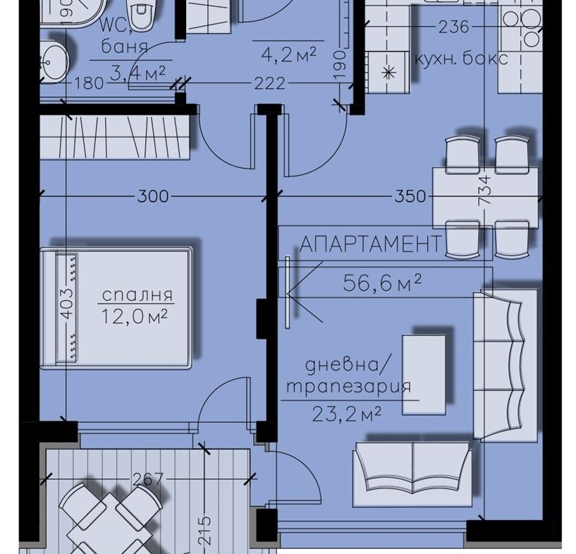 2-СТАЕН АПАРТАМЕНТ 66 М² В ПОЛИТЕ НА ВИТОША - 0