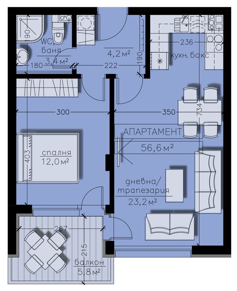 2-СТАЕН АПАРТАМЕНТ 66 М² В ПОЛИТЕ НА ВИТОША - 0