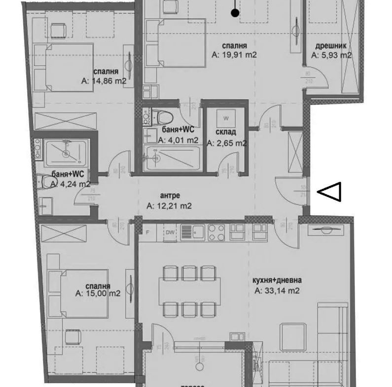 4-СТАЕН АПАРТАМЕНТ 156 М² ДО МЕТРОСТАНЦИЯ МИЗИЯ - 0