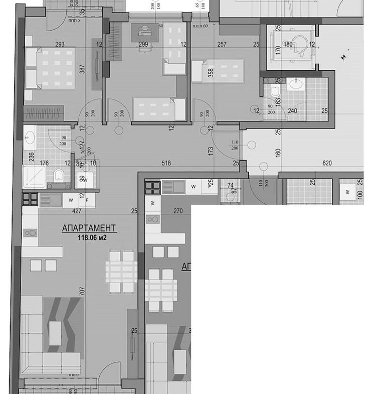 4-СТАЕН АПАРТАМЕНТ - 119 М² ДО МЕТРОСТАНЦИЯ ЛЪВОВ МОСТ - 0