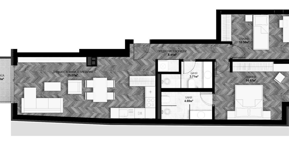 3-СТАЕН АПАРТАМЕНТ 100 М² ДО МЕТРОСТАНЦИЯ ЛЪВОВ МОСТ - 0