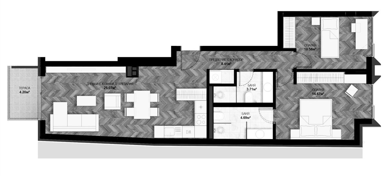 3-СТАЕН АПАРТАМЕНТ 100 М² ДО МЕТРОСТАНЦИЯ ЛЪВОВ МОСТ - 0