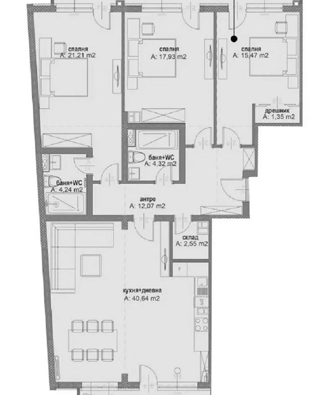 4-СТАЕН АПАРТАМЕНТ 188 М² ДО МЕТРОСТАНЦИЯ МИЗИЯ - 0