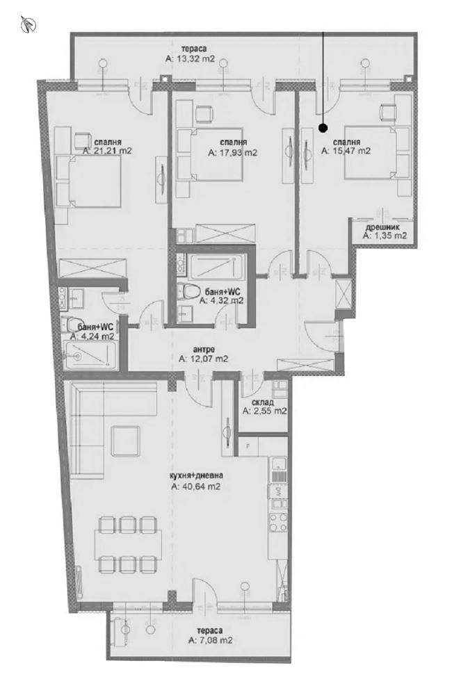 4-СТАЕН АПАРТАМЕНТ 188 М² ДО МЕТРОСТАНЦИЯ МИЗИЯ - 0