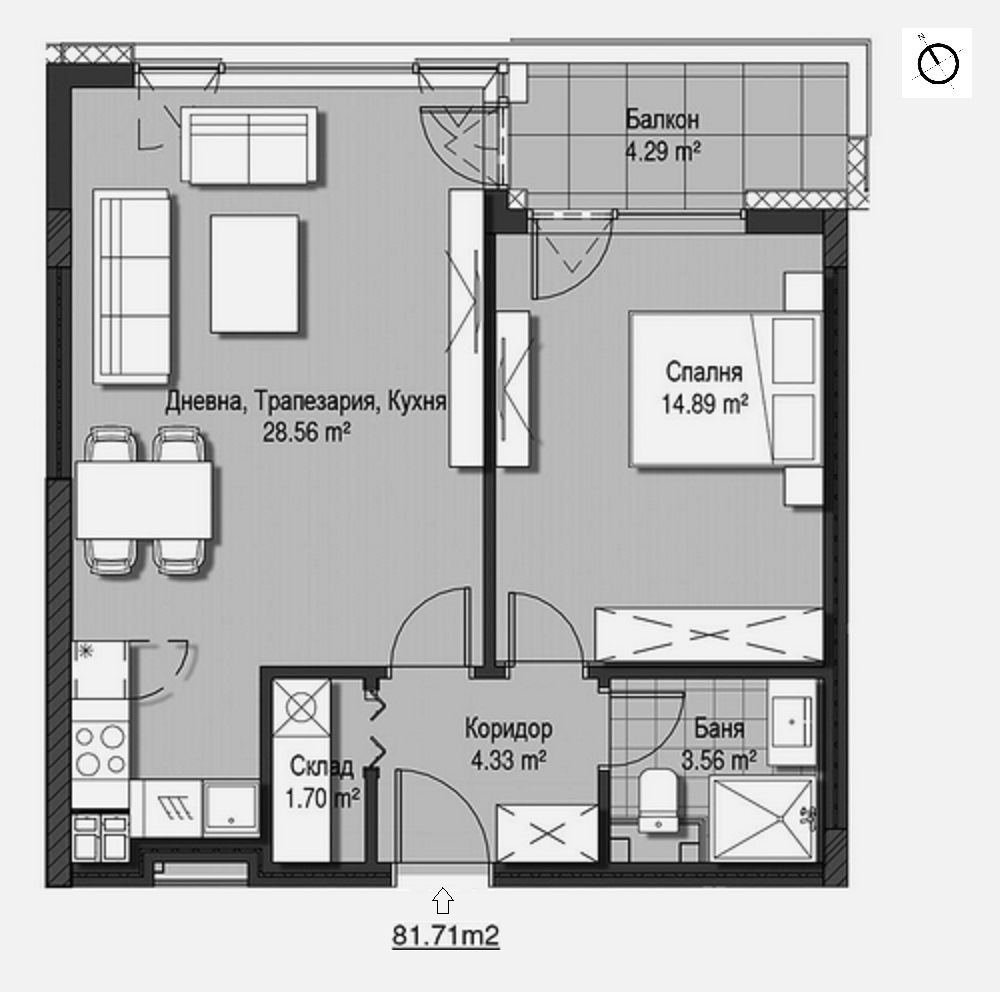 2-СТАЕН АПАРТАМЕНТ 82 М² ДО МЕТРОСТАНЦИЯ ВИТОША - 0