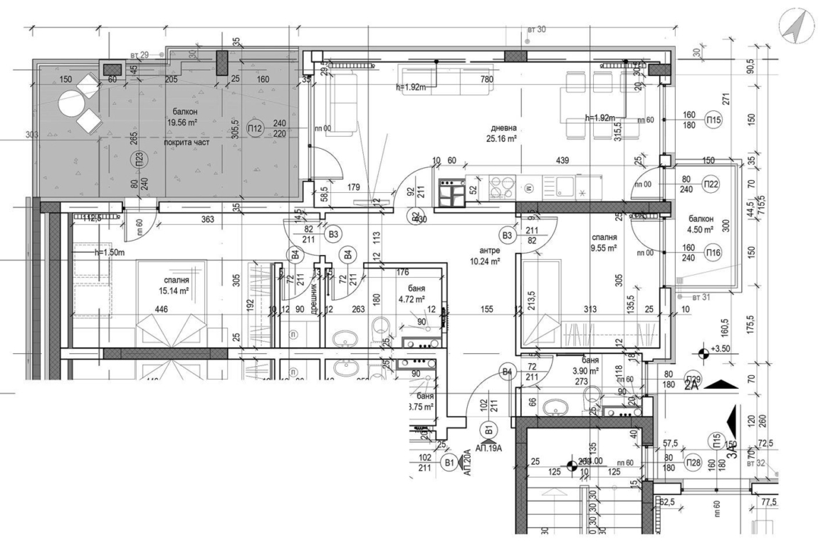 3-СТАЕН АПАРТАМЕНТ 123 М² ДО МЕТРОСТАНЦИЯ МИЗИЯ - 0