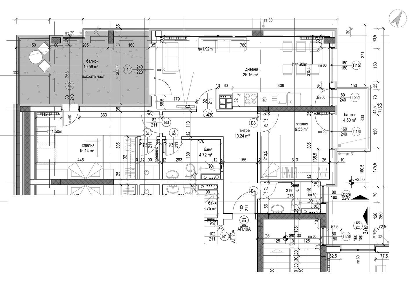 3-СТАЕН АПАРТАМЕНТ 123 М² ДО МЕТРОСТАНЦИЯ МИЗИЯ - 0