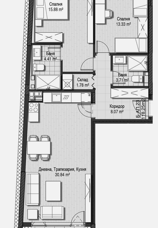 3-СТАЕН АПАРТАМЕНТ 119 М² ДО МЕТРОСТАНЦИЯ ВИТОША - 0