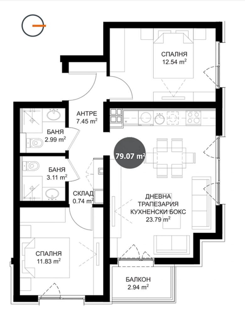 3-СТАЕН АПАРТАМЕНТ 94 М² ДО МЕТРОСТАНЦИЯ МИЗИЯ - 0