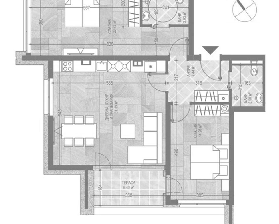 3-СТАЕН АПАРТАМЕНТ 127 М² ДО МОЛ БЪЛГАРИЯ - 0