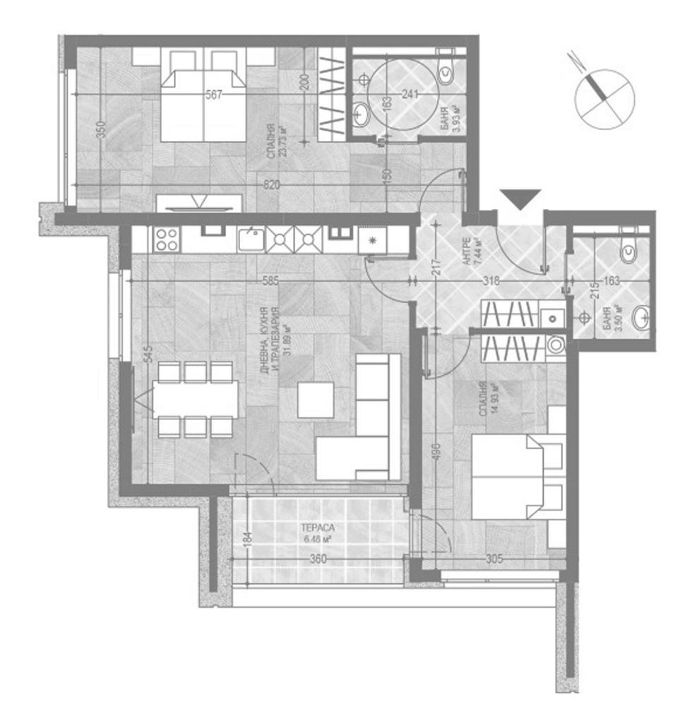 3-СТАЕН АПАРТАМЕНТ 127 М² ДО МОЛ БЪЛГАРИЯ - 0