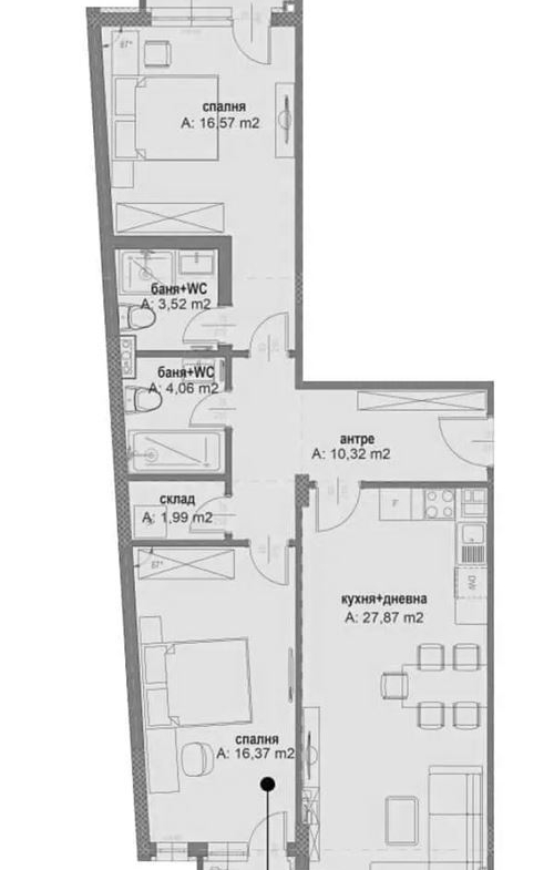 3-СТАЕН АПАРТАМЕНТ 120 М² ДО МЕТРОСТАНЦИЯ МИЗИЯ - 0