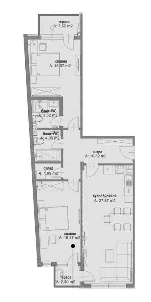 3-СТАЕН АПАРТАМЕНТ 120 М² ДО МЕТРОСТАНЦИЯ МИЗИЯ - 0