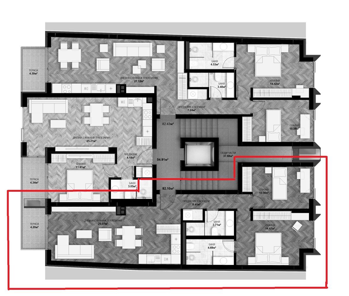 3-СТАЕН АПАРТАМЕНТ 100 М² ДО МЕТРОСТАНЦИЯ ЛЪВОВ МОСТ - 0