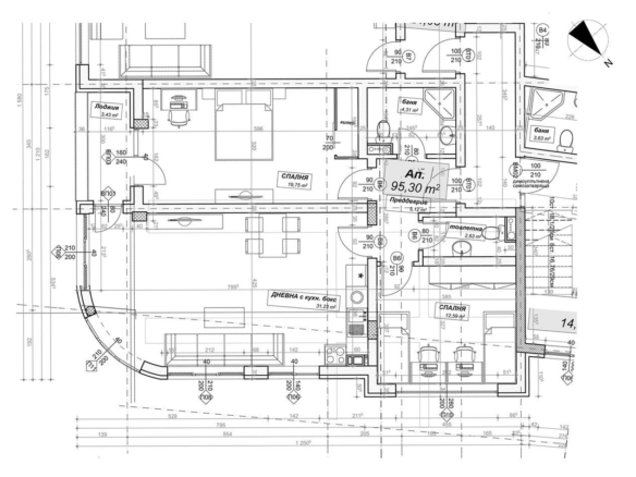 3-СТАЕН АПАРТАМЕНТ124 М² БЛИЗО ДО ЮЖНИЯ ПАРК - 0