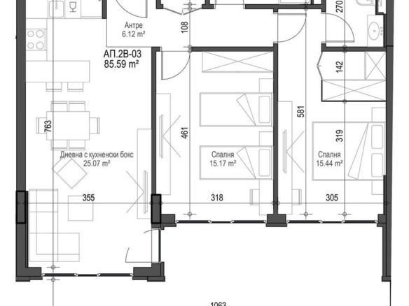 3-СТАЕН АПАРТАМЕНТ 104 М² СЪС СОБСТВЕН ДВОР - 0