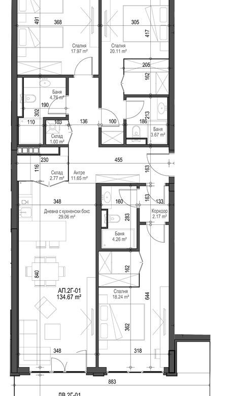 4-СТАЕН АПАРТАМЕНТ 163 М² СЪС СОБСТВЕН ДВОР - 0