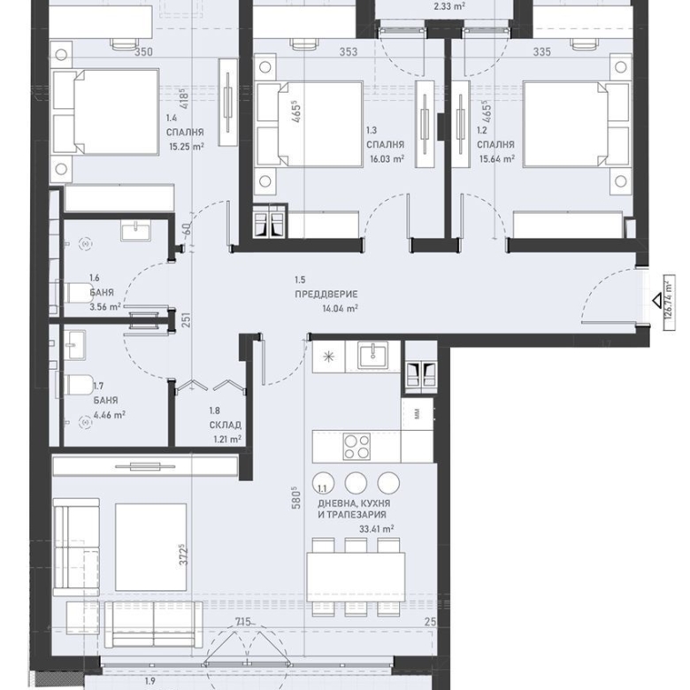 4-СТАЕН АПАРТАМЕНТ 141 М² ДО МЕТРОСТАНЦИЯ ОПЪЛЧЕНСКА - 0