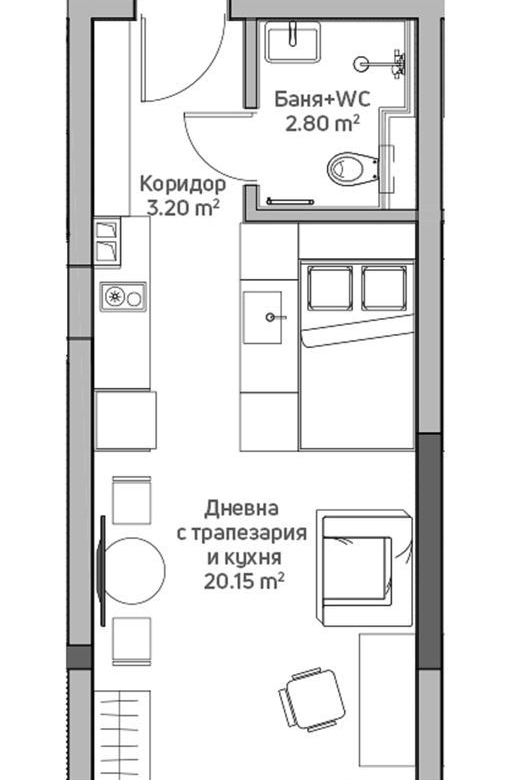 1-СТАЕН АПАРТАМЕНТ 37 М² ДО МОЛ СОФИЯ - 0