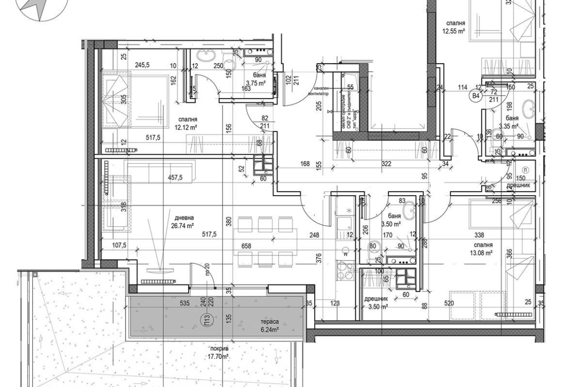 4-СТАЕН АПАРТАМЕНТ СЪС ЗП 143 М² ДО МЕТРОСТАНЦИЯ МИЗИЯ. - 0
