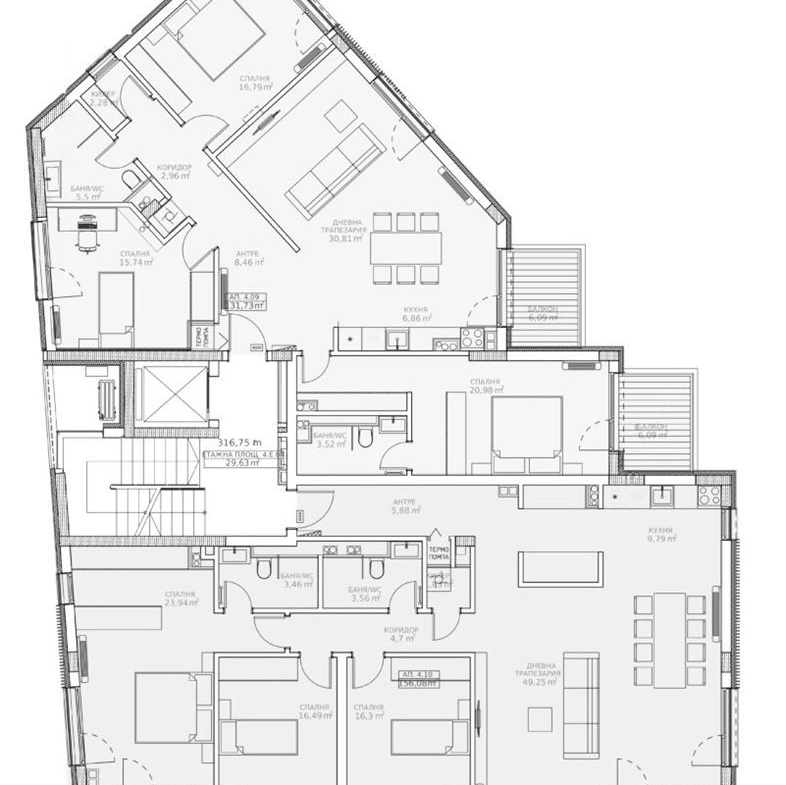 4-СТАЕН АПАРТАМЕНТ 153 М² В КВ. ПАВЛОВО - 0