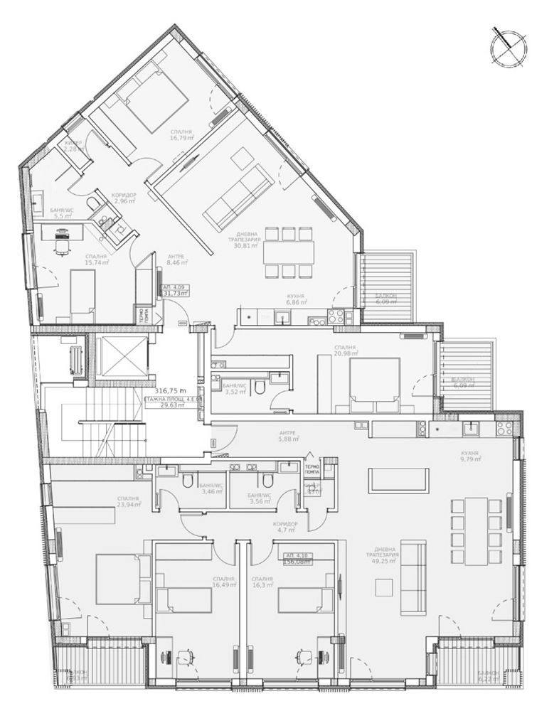 4-СТАЕН АПАРТАМЕНТ 153 М² В КВ. ПАВЛОВО - 0
