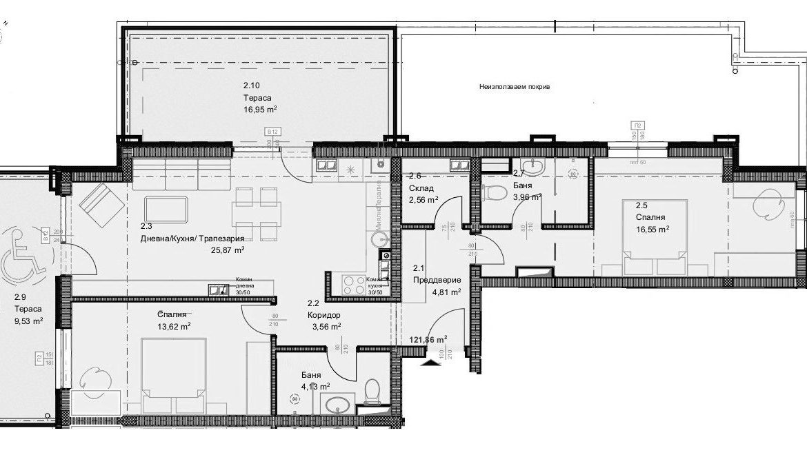 3-СТАЕН АПАРТАМЕНТ 115 М² В КВ.ОВЧА КУПЕЛ - 0