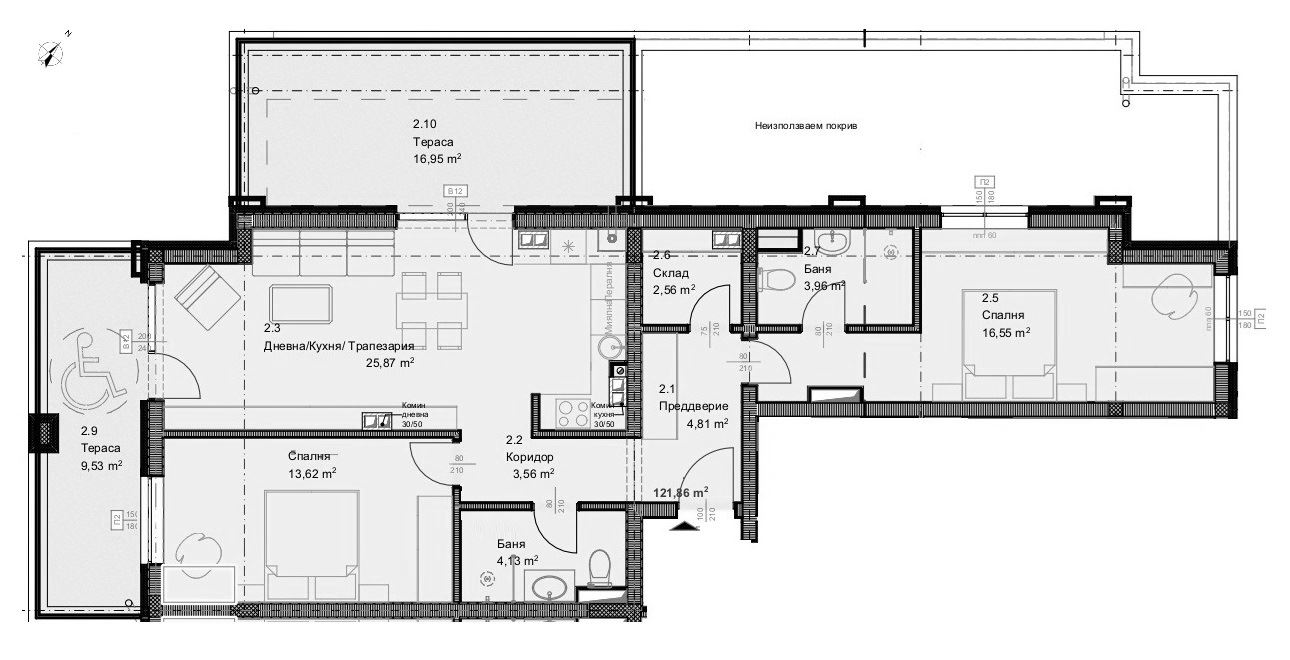 3-СТАЕН АПАРТАМЕНТ 115 М² В КВ.ОВЧА КУПЕЛ - 0