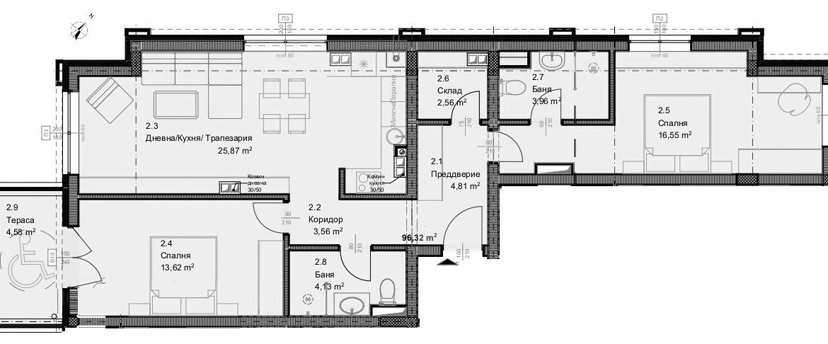 3-СТАЕН АПАРТАМЕНТ 115 М² В КВ.ОВЧА КУПЕЛ - 0