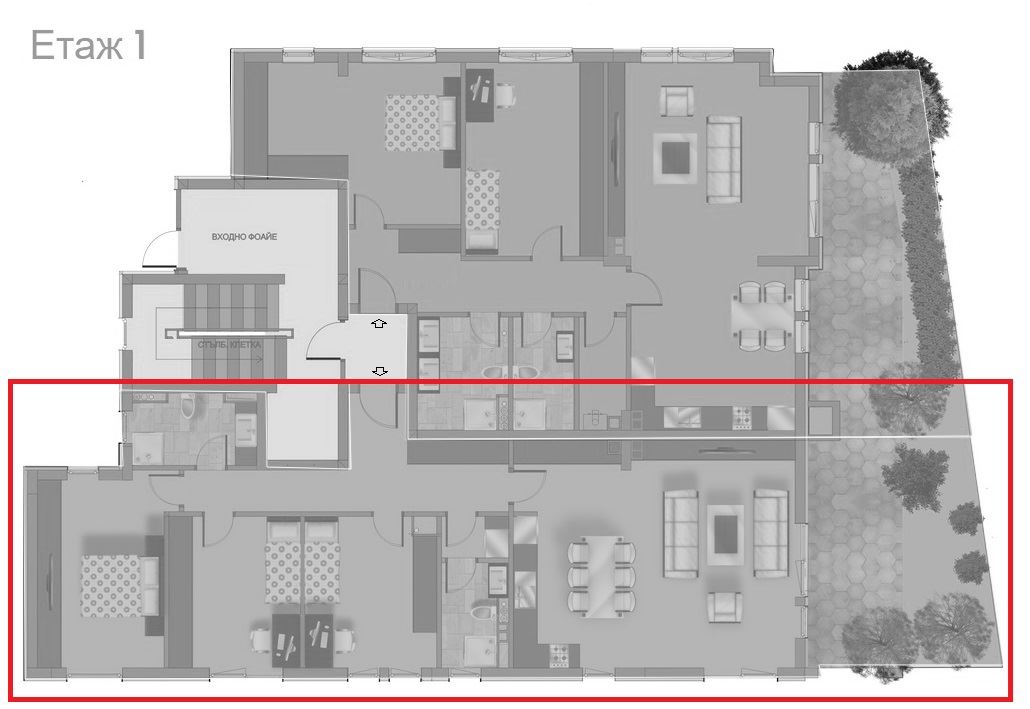 4-СТАЕН АПАРТАМЕНТ 150 М² СЪС СОБСТВЕН ДВОР ДО НБУ - 0