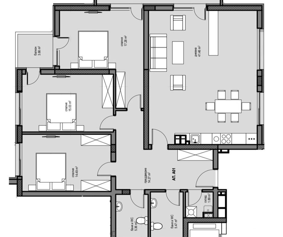 4-СТАЕН АПАРТАМЕНТ 181 М² В КВ. МАЛИНОВА ДОЛИНА ДО ЗИМНИЯ ДВОРЕЦ НА СПОРТА - 0