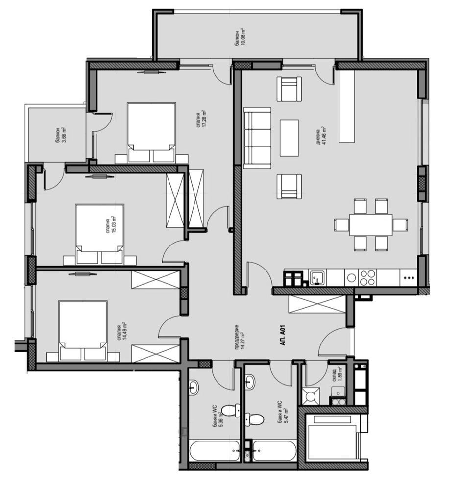 4-СТАЕН АПАРТАМЕНТ 181 М² В КВ. МАЛИНОВА ДОЛИНА ДО ЗИМНИЯ ДВОРЕЦ НА СПОРТА - 0