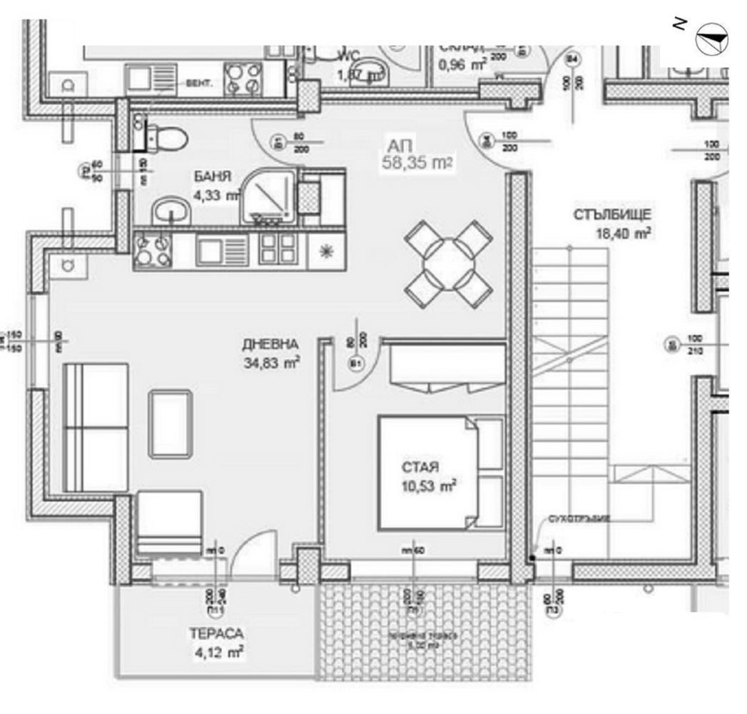2-СТАЕН АПАРТАМЕНТ 70 М² СЪС ДО МЕТРОСТАНЦИЯ МИЗИЯ - 0